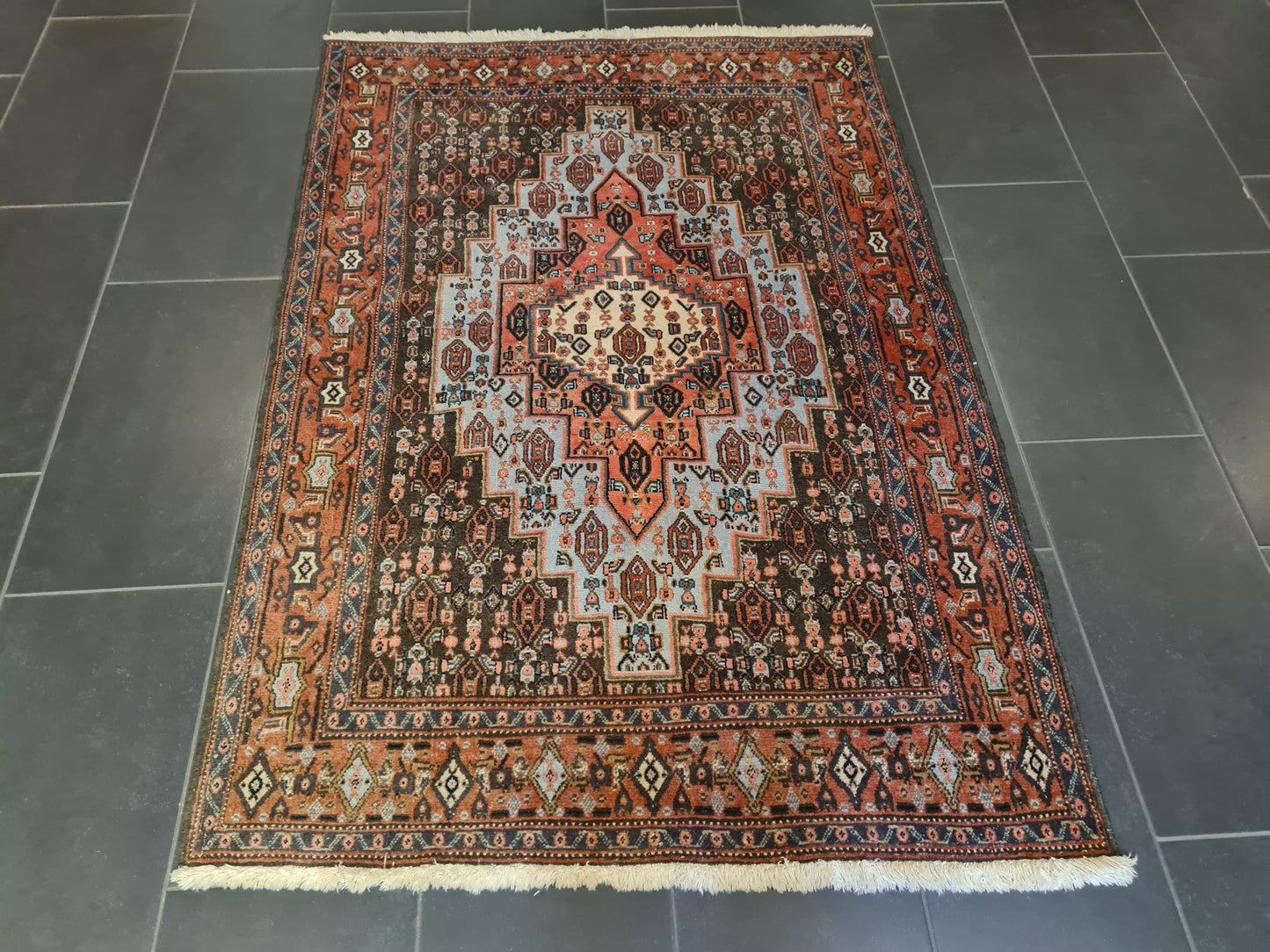 Perserteppich Orientteppich Handgeknüpfter Teppich Senneh Bidjar 170x116cm