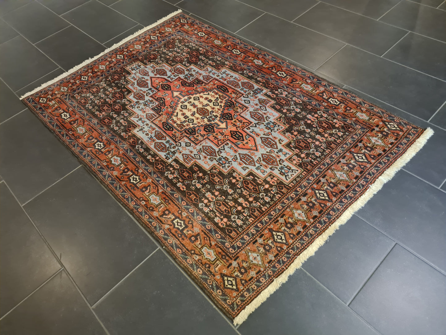 Perserteppich Orientteppich Handgeknüpfter Teppich Senneh Bidjar 170x116cm