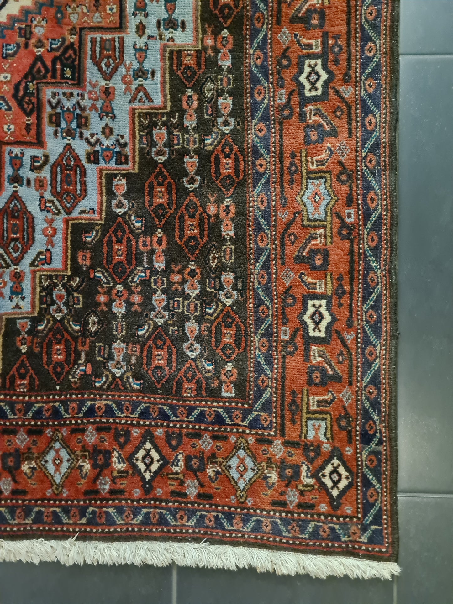 Perserteppich Orientteppich Handgeknüpfter Teppich Senneh Bidjar 170x116cm