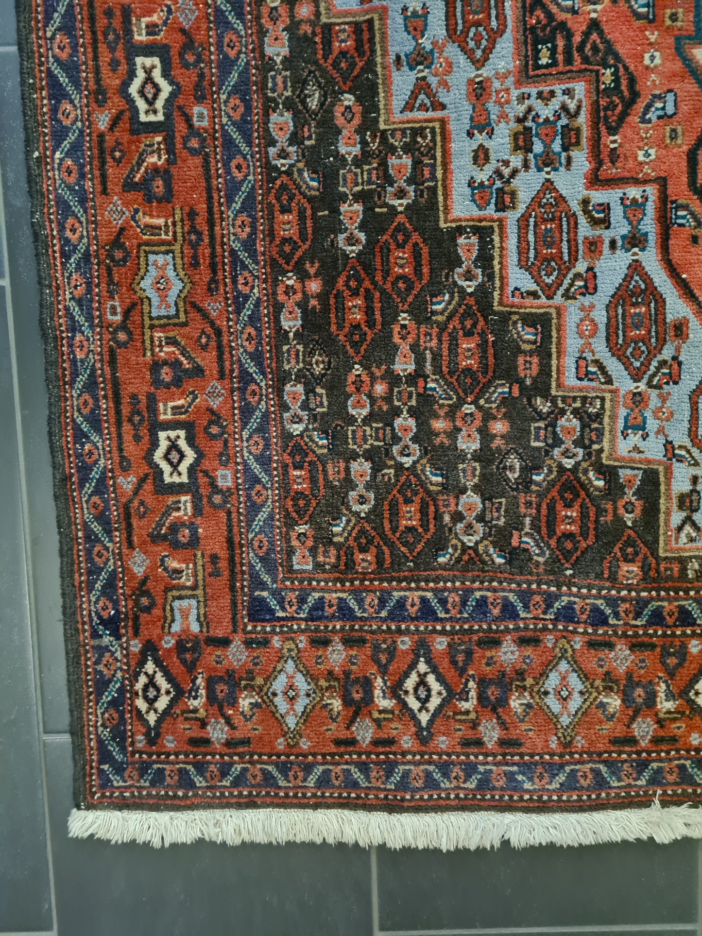 Perserteppich Orientteppich Handgeknüpfter Teppich Senneh Bidjar 170x116cm