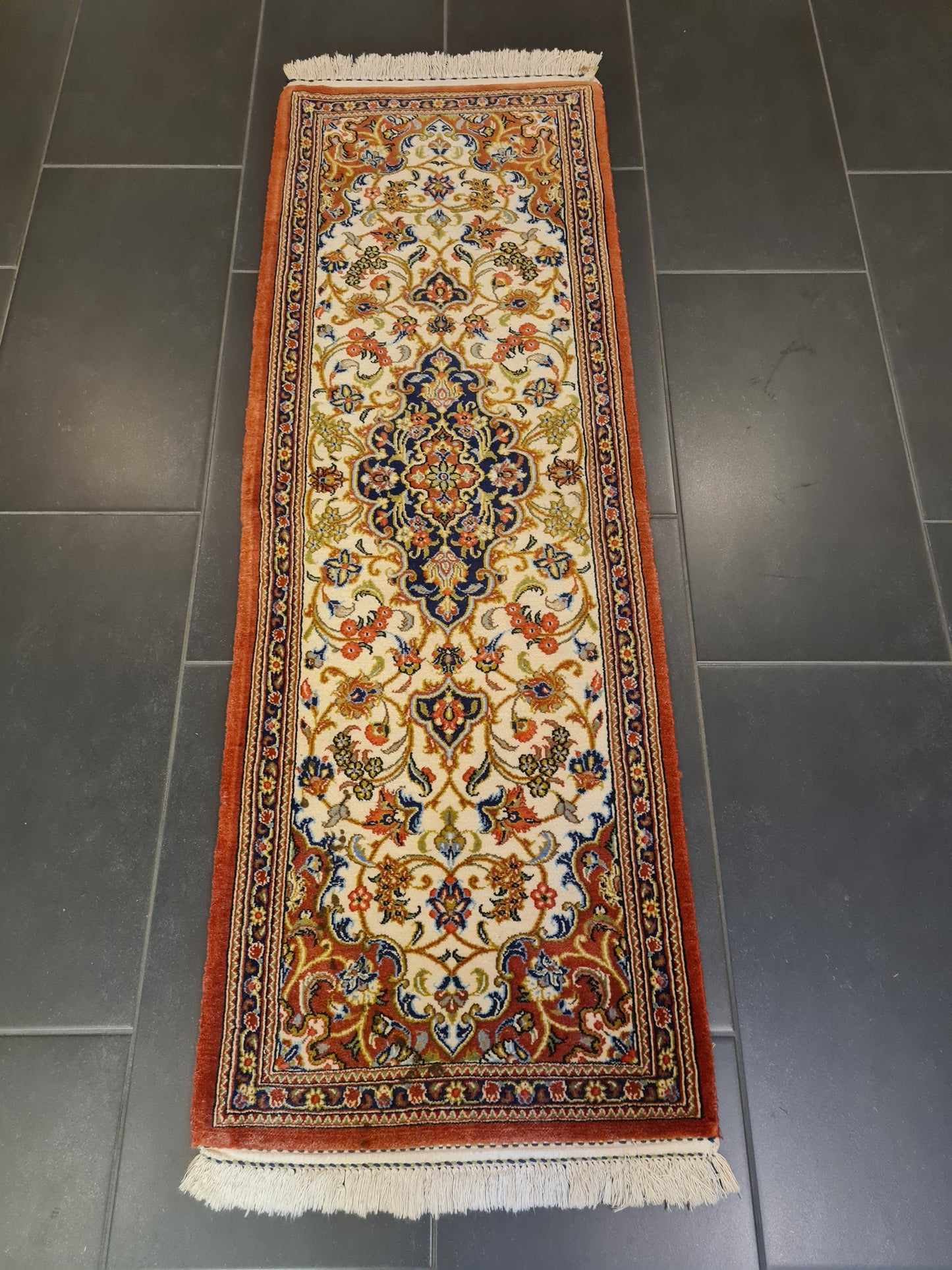 Perserteppich Orientteppich Handgeknüpfter Teppich Ghoum Läufer 152x51cm