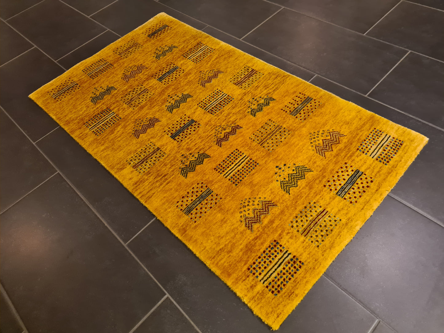 Perserteppich Orientteppich Handgeknüpfter Teppich Gabbeh modern 133x73cm