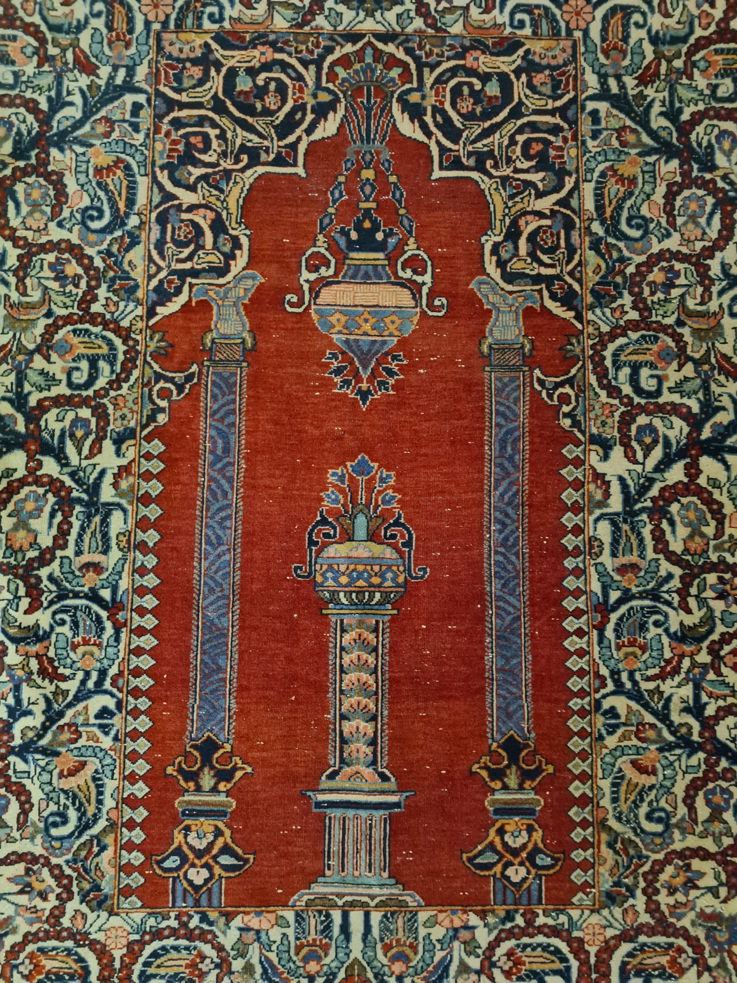 Perserteppich Orientteppich Handgeknüpfter Teppich Keshan antik 209x139cm