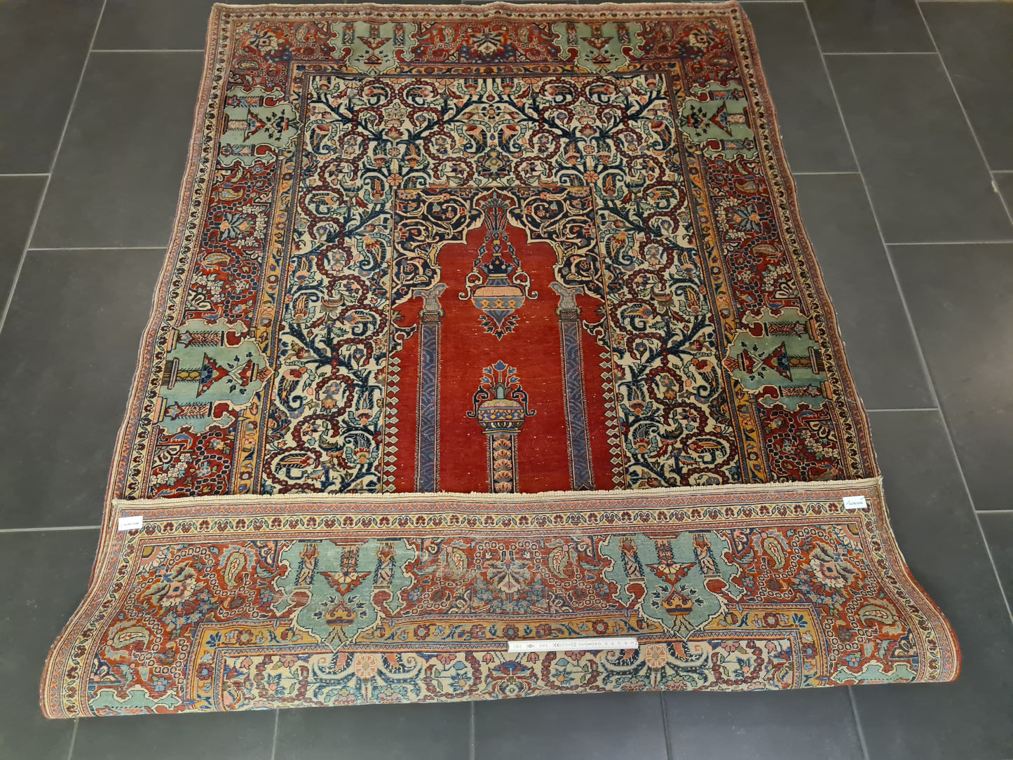 Perserteppich Orientteppich Handgeknüpfter Teppich Keshan antik 209x139cm