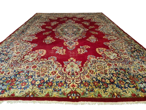 Perserteppich Orientteppich Handgeknüpfter Teppich Kirman Laver 440x300cm