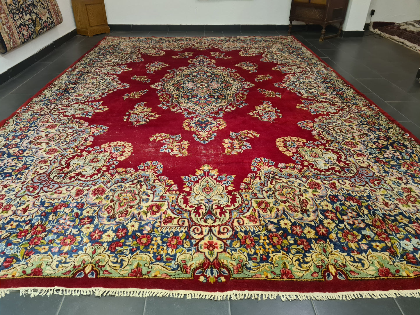 Perserteppich Orientteppich Handgeknüpfter Teppich Kirman Laver 440x300cm