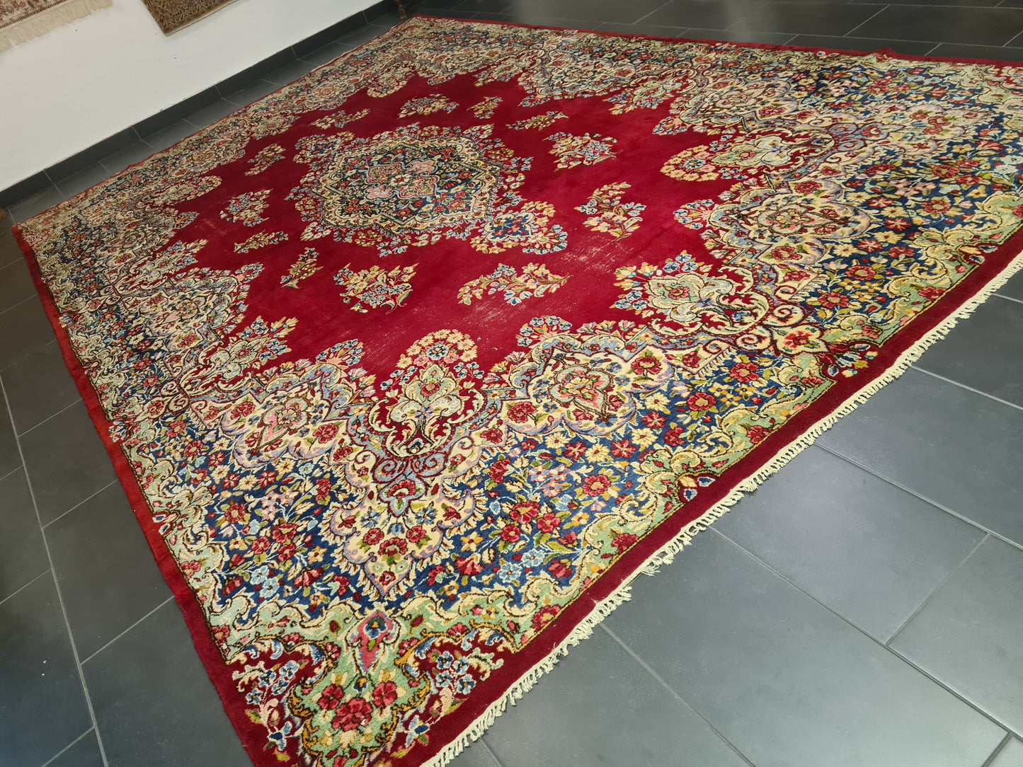 Perserteppich Orientteppich Handgeknüpfter Teppich Kirman Laver 440x300cm