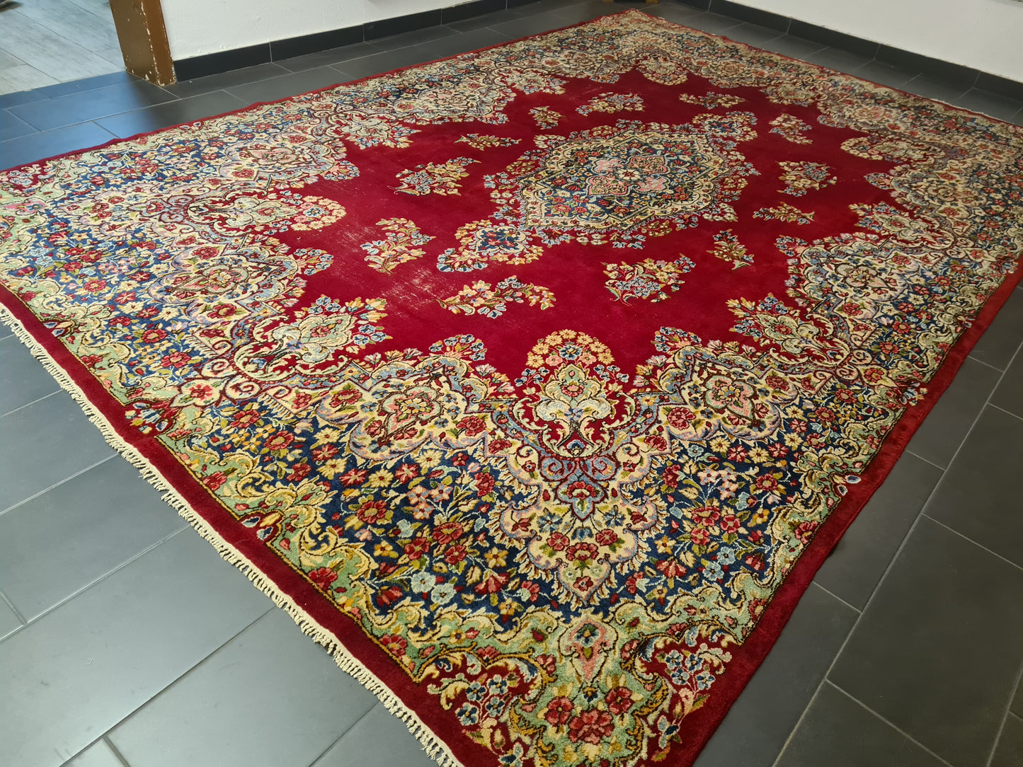 Perserteppich Orientteppich Handgeknüpfter Teppich Kirman Laver 440x300cm