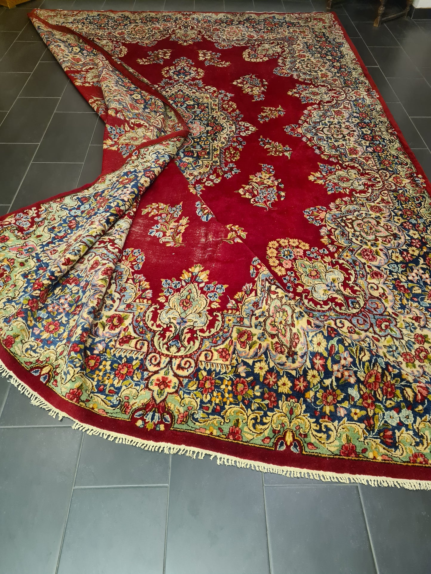 Perserteppich Orientteppich Handgeknüpfter Teppich Kirman Laver 440x300cm