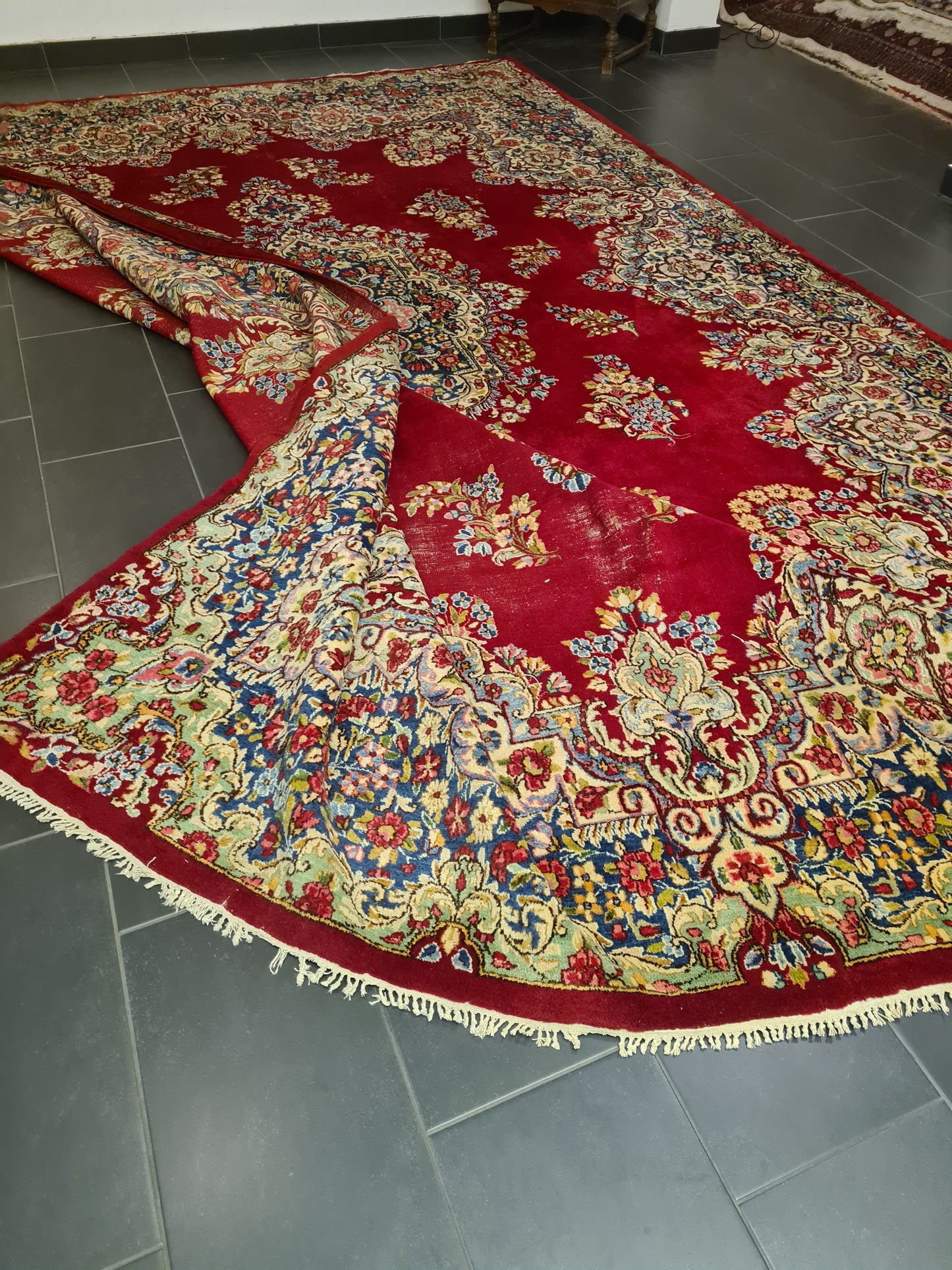 Perserteppich Orientteppich Handgeknüpfter Teppich Kirman Laver 440x300cm