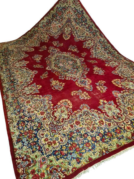 Perserteppich Orientteppich Handgeknüpfter Teppich Kirman Laver 440x300cm