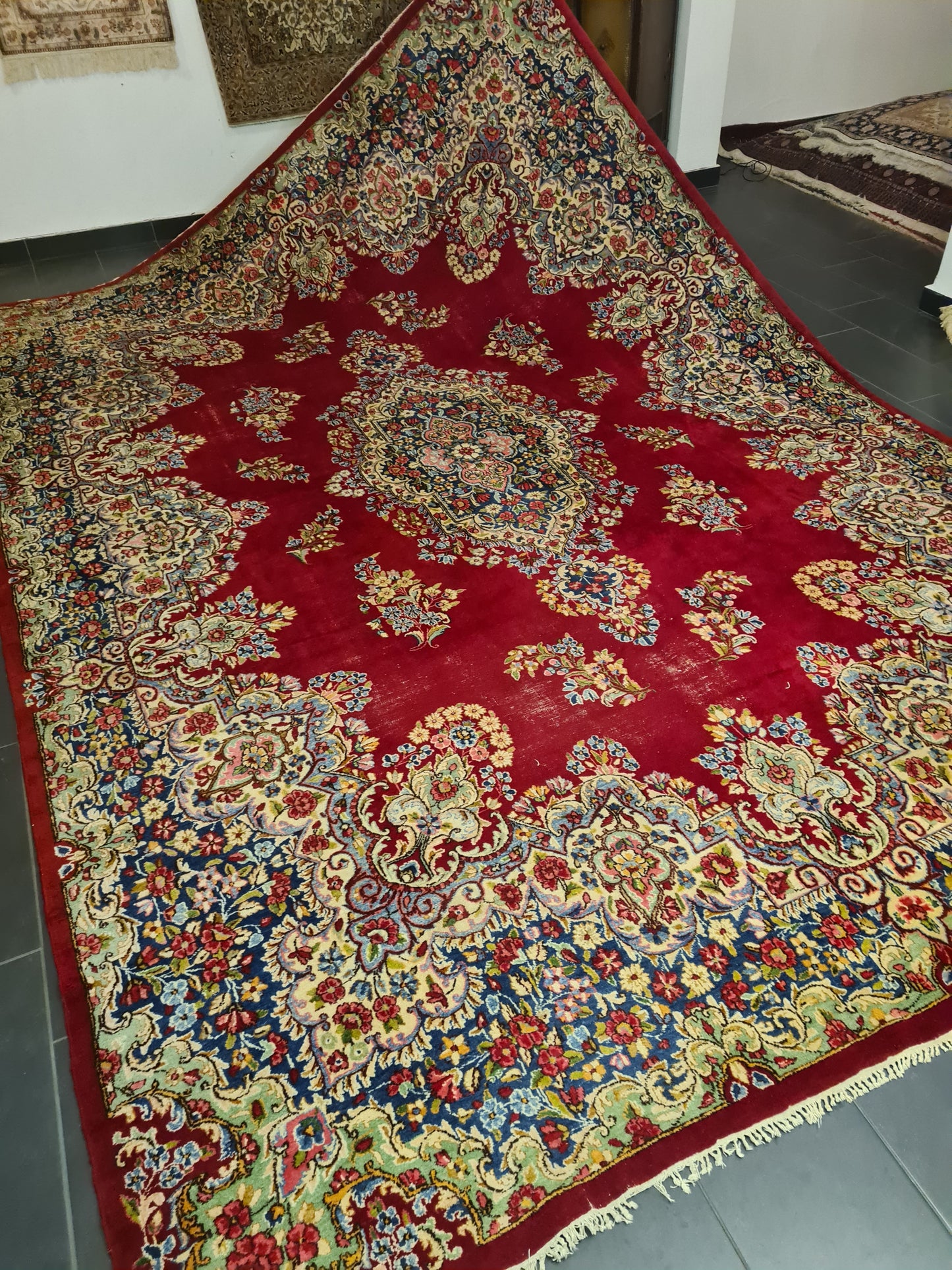 Perserteppich Orientteppich Handgeknüpfter Teppich Kirman Laver 440x300cm