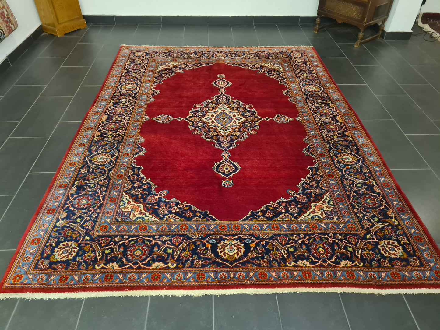 Perserteppich Orientteppich Handgeknüpfter Teppich Keshan Kork 295x225cm