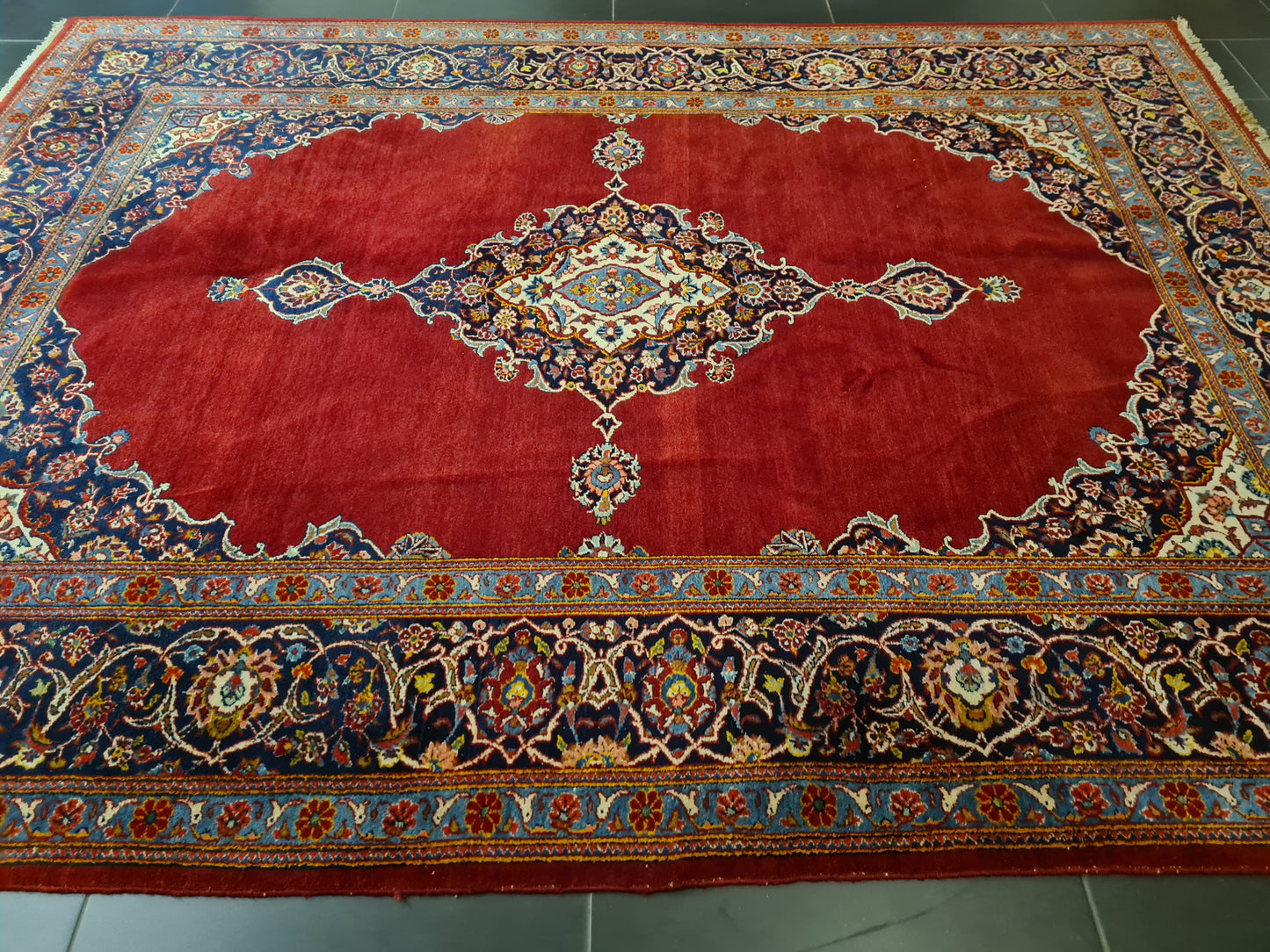 Perserteppich Orientteppich Handgeknüpfter Teppich Keshan Kork 295x225cm