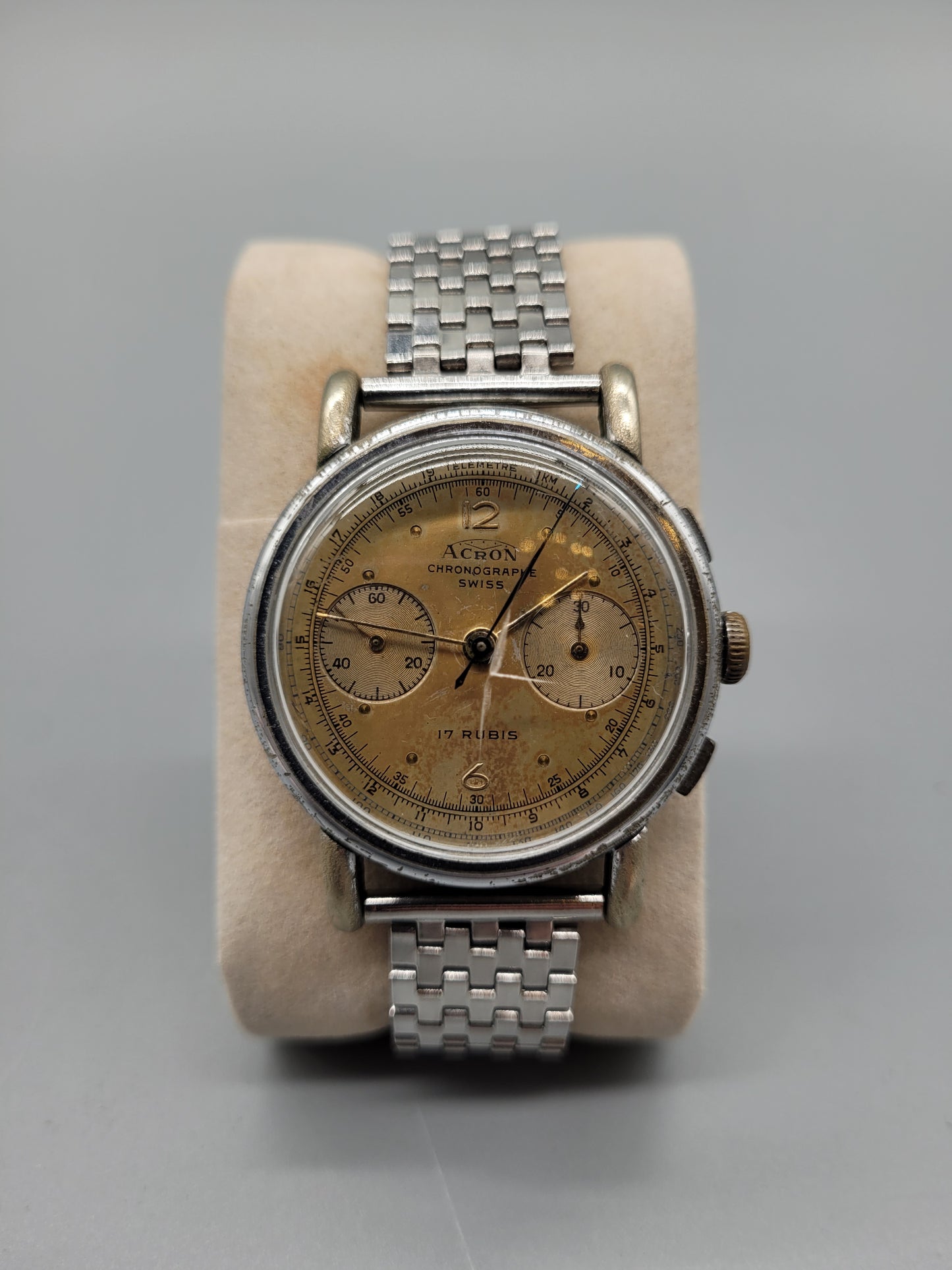 Armbanduhr Acron Chronographe Swiss 17 Rubis Vintage