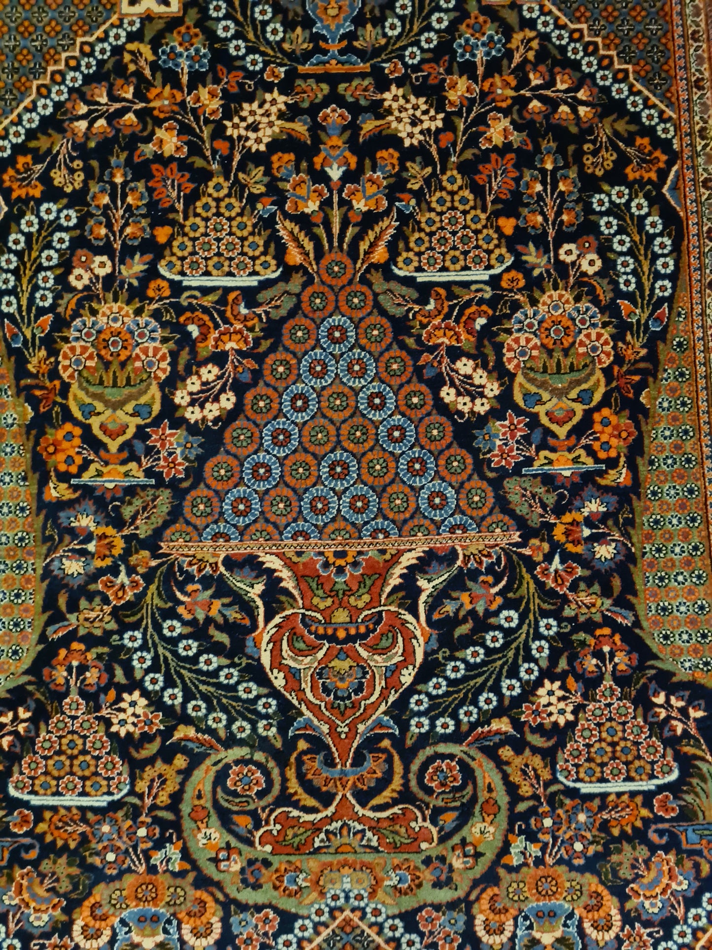 Perserteppich Orientteppich Handgeknüpfter Teppich Keshan antik 210x137cm