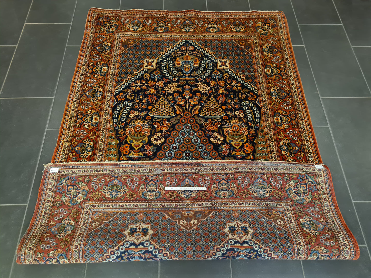 Perserteppich Orientteppich Handgeknüpfter Teppich Keshan antik 210x137cm