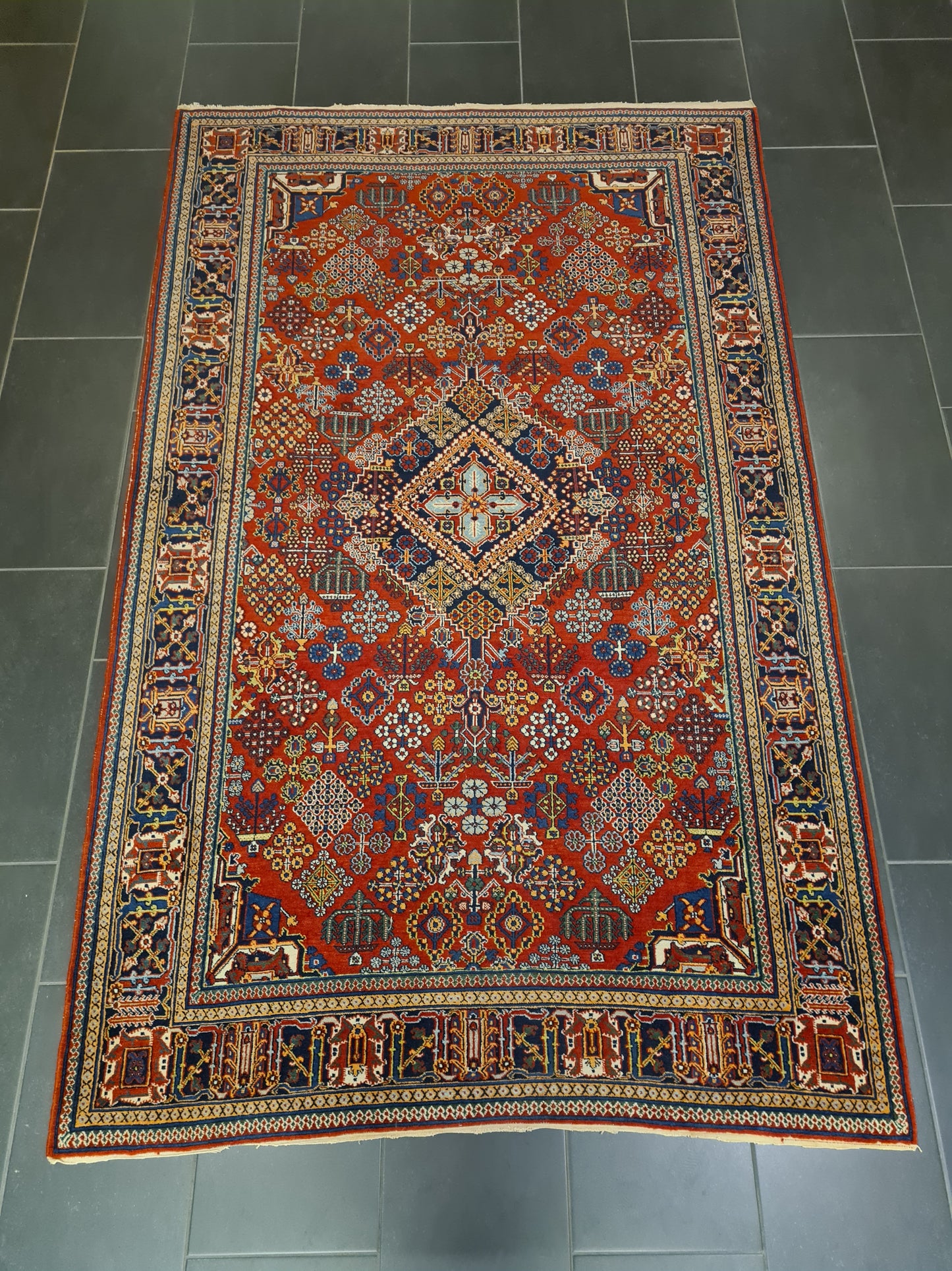 Perserteppich Orientteppich Handgeknüpfter Teppich Keshan antik 243x148cm