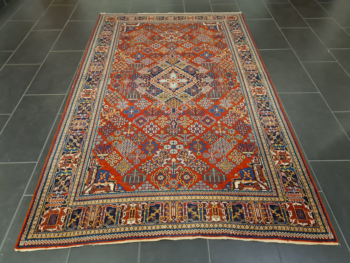 Perserteppich Orientteppich Handgeknüpfter Teppich Keshan antik 243x148cm