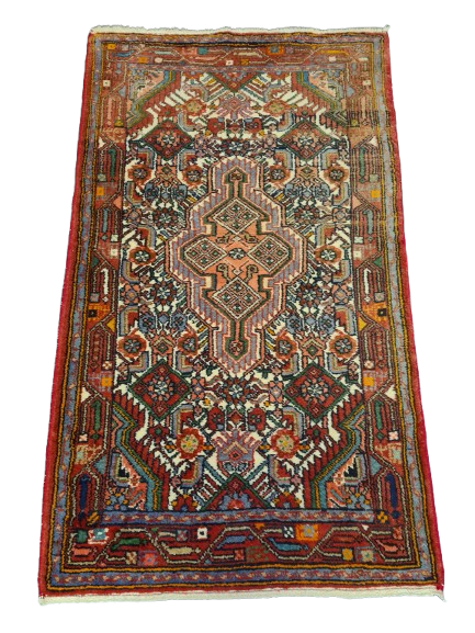 Perserteppich Orientteppich Handgeknüpfter Teppich Hamedan 132x79cm