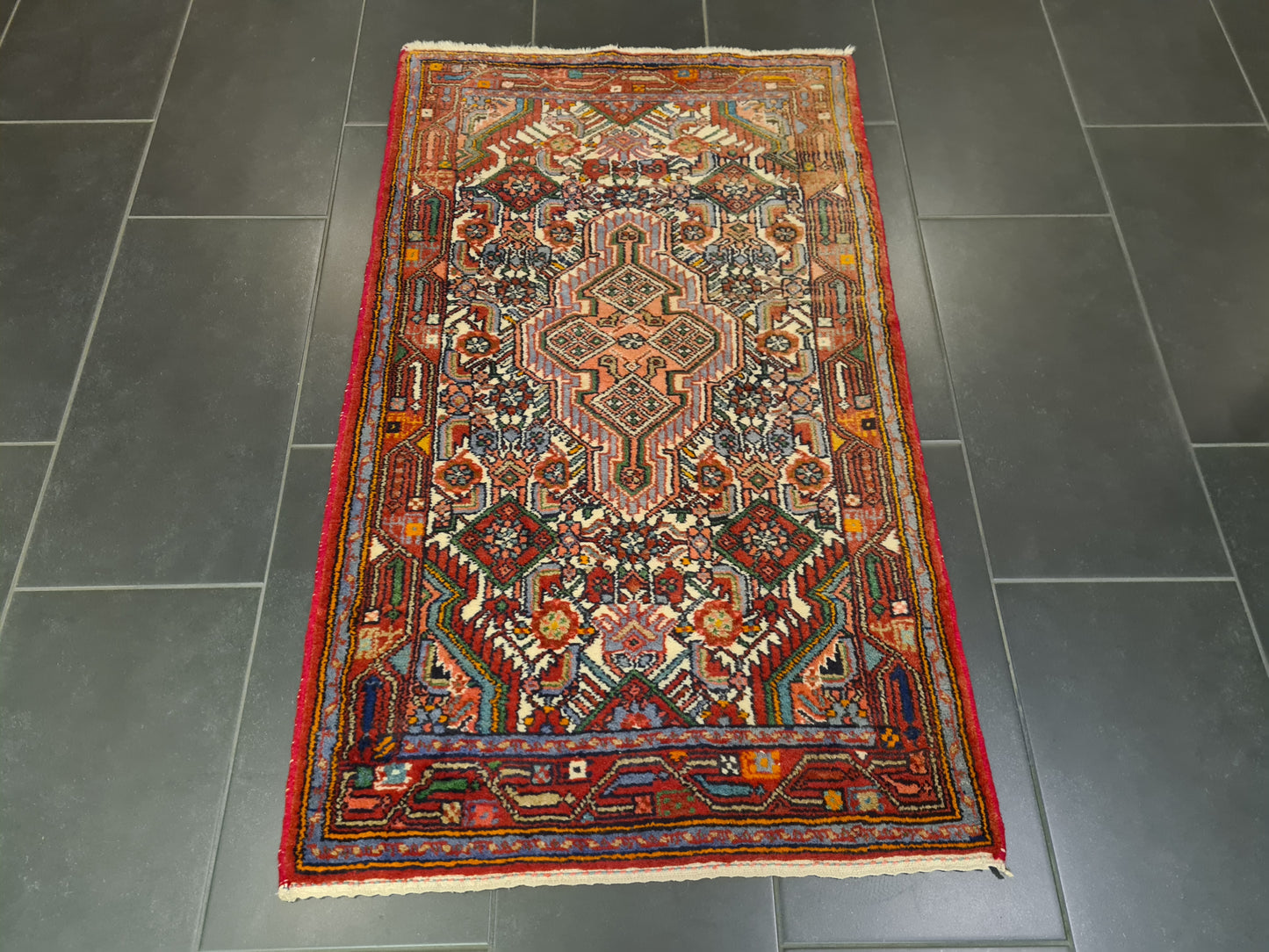 Perserteppich Orientteppich Handgeknüpfter Teppich Hamedan 132x79cm