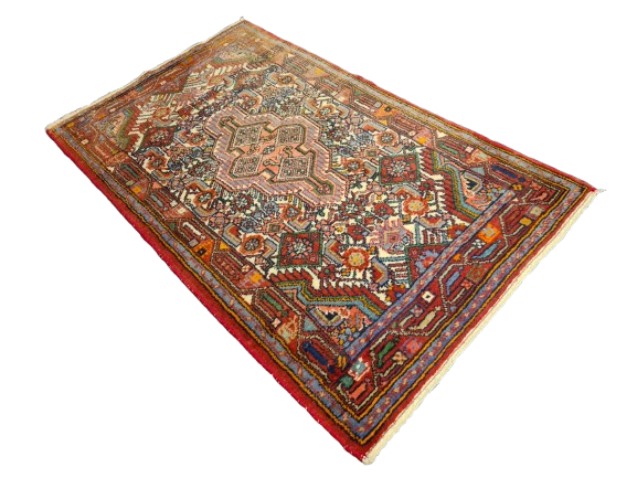 Perserteppich Orientteppich Handgeknüpfter Teppich Hamedan 132x79cm