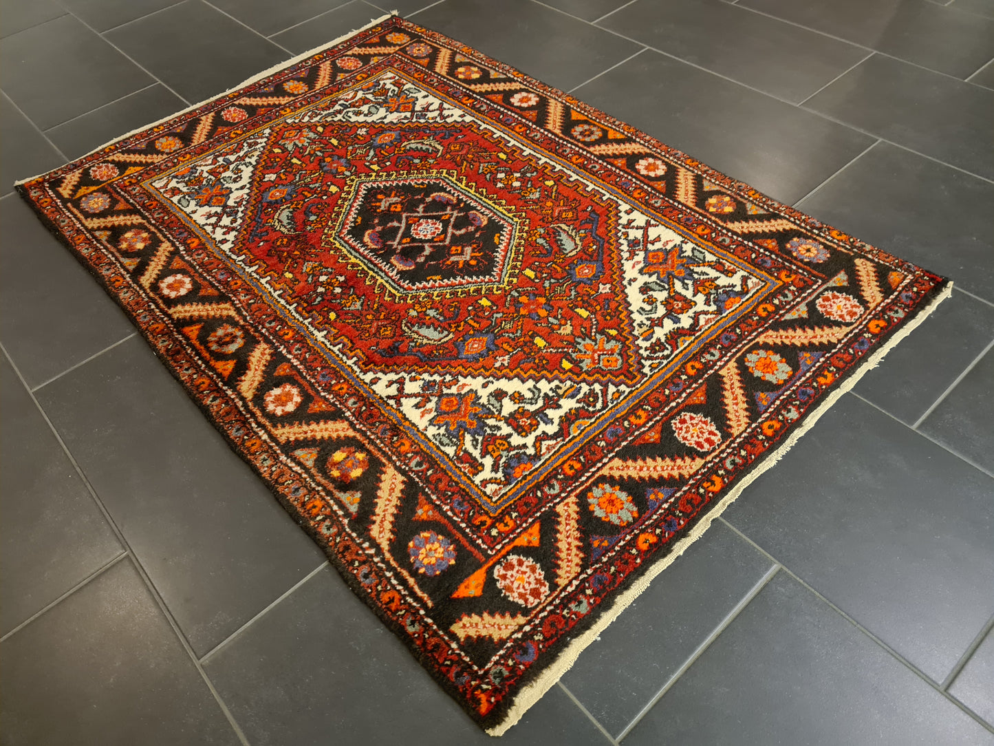 Perserteppich Orientteppich Handgeknüpfter Teppich Keshan antik 154x101cm