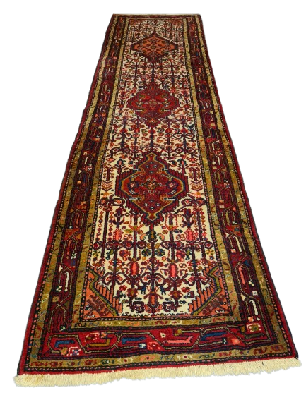 Perserteppich Orientteppich Handgeknüpfter Teppich Malaya Läufer 306x84cm