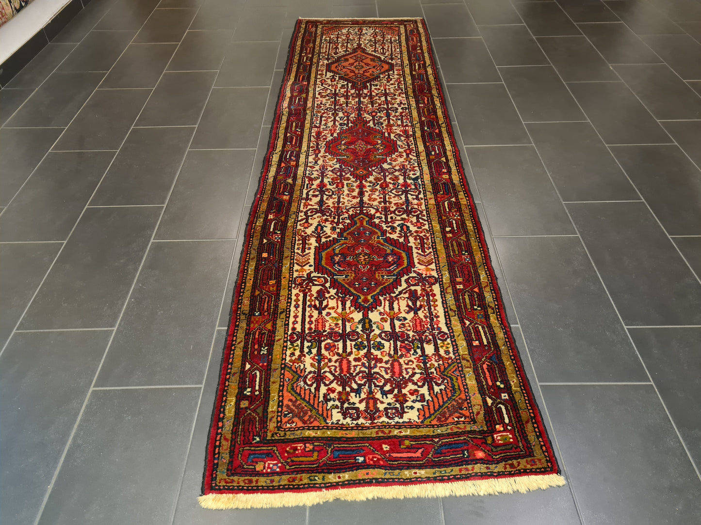 Perserteppich Orientteppich Handgeknüpfter Teppich Malaya Läufer 306x84cm