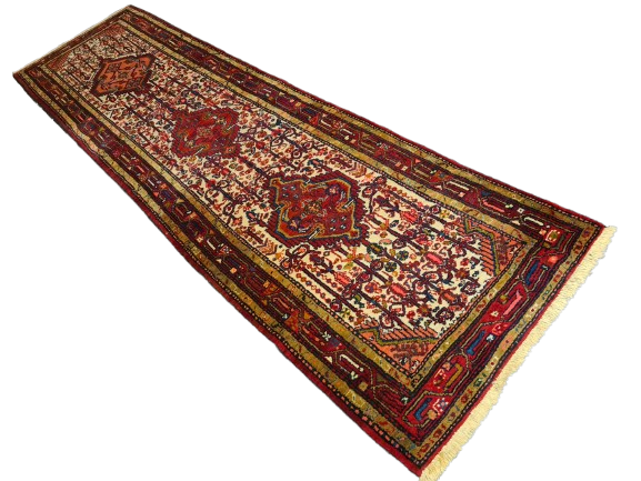 Perserteppich Orientteppich Handgeknüpfter Teppich Malaya Läufer 306x84cm