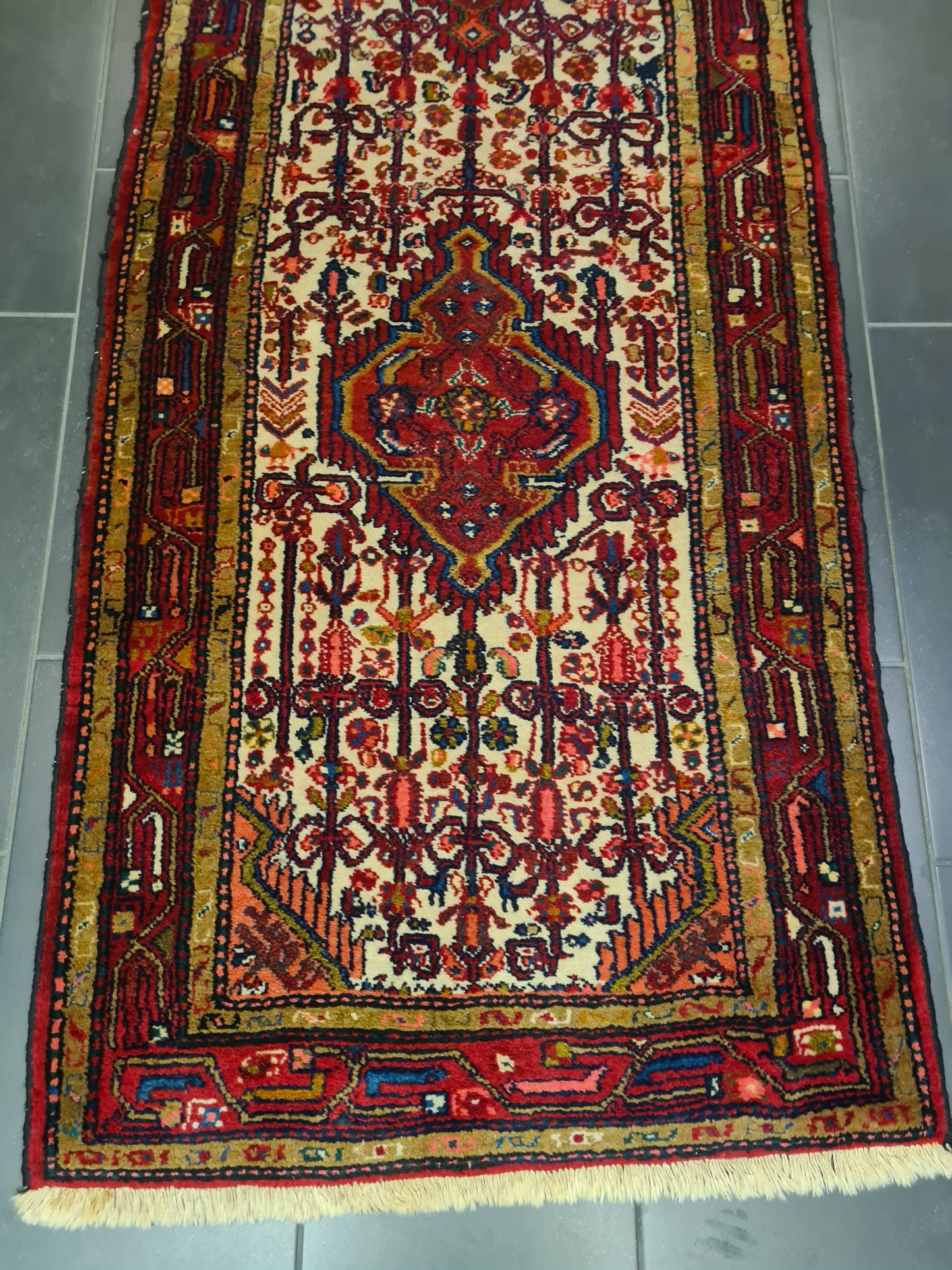 Perserteppich Orientteppich Handgeknüpfter Teppich Malaya Läufer 306x84cm