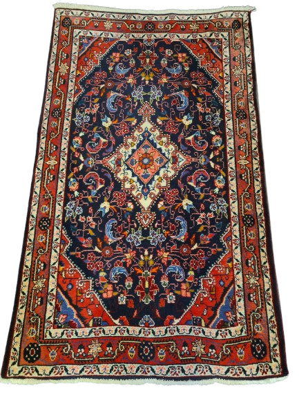 Perserteppich Orientteppich Handgeknüpfter Teppich Hamedan 140x84cm