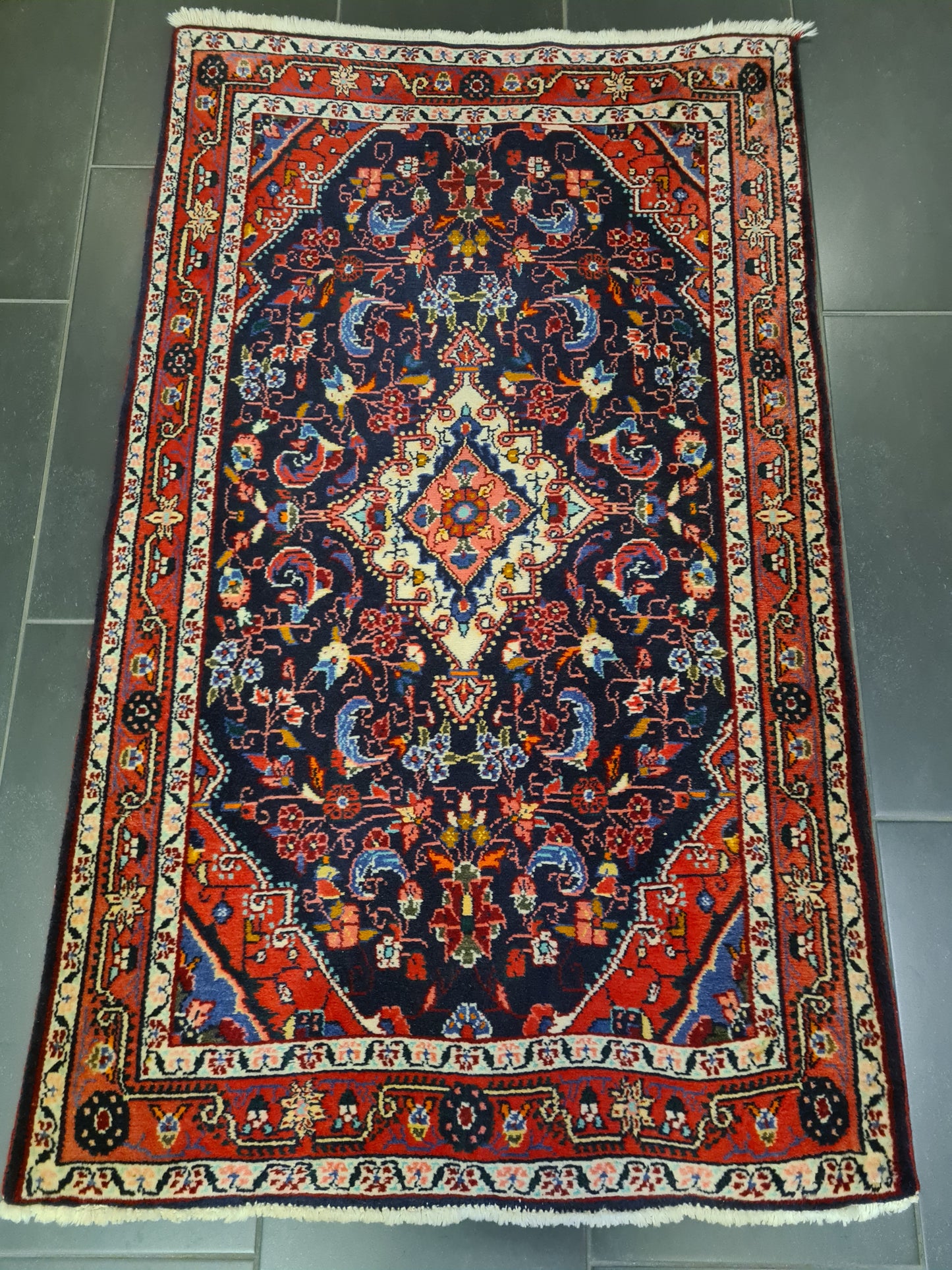 Perserteppich Orientteppich Handgeknüpfter Teppich Hamedan 140x84cm