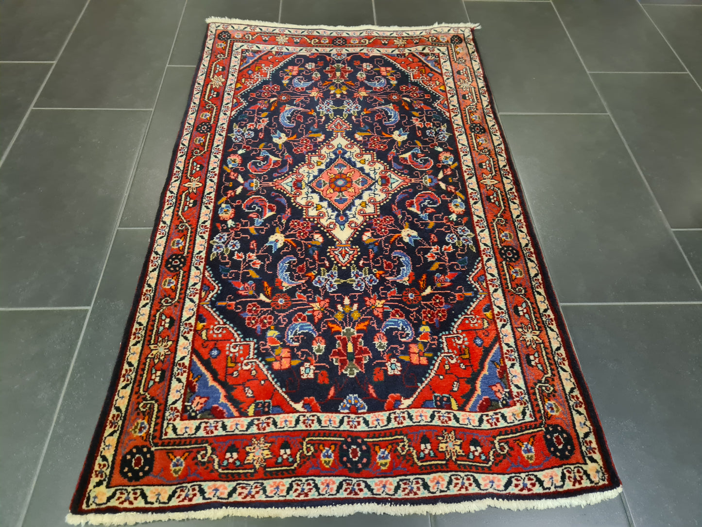 Perserteppich Orientteppich Handgeknüpfter Teppich Hamedan 140x84cm