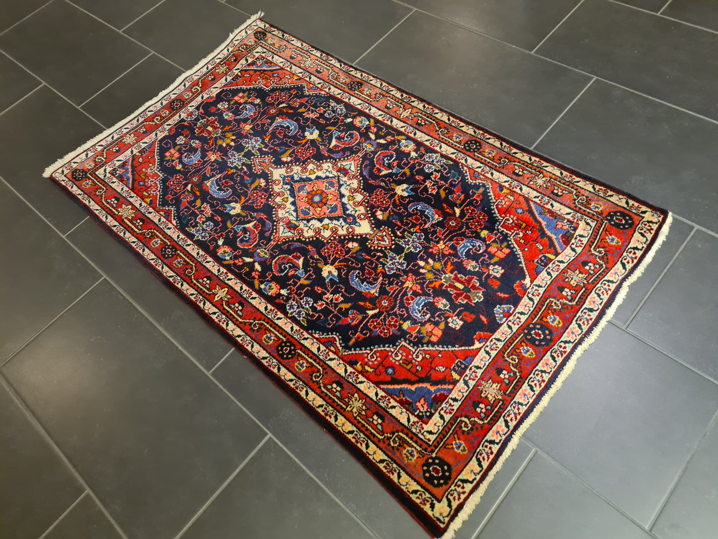 Perserteppich Orientteppich Handgeknüpfter Teppich Hamedan 140x84cm