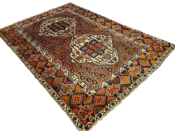 Perserteppich Orientteppich Handgeknüpfter Teppich Afshari antik 200x144cm