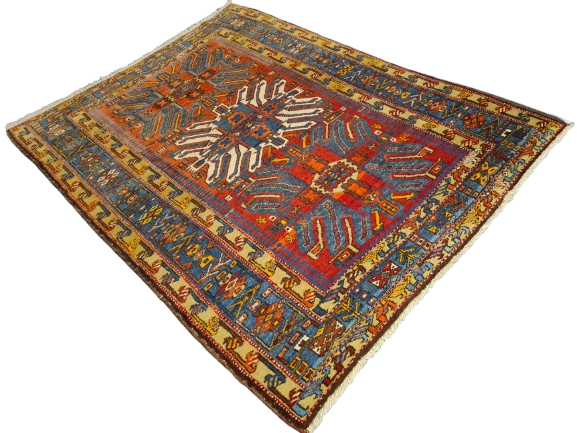 Perserteppich Orientteppich Handgeknüpfter Teppich Heris antik 208x158cm