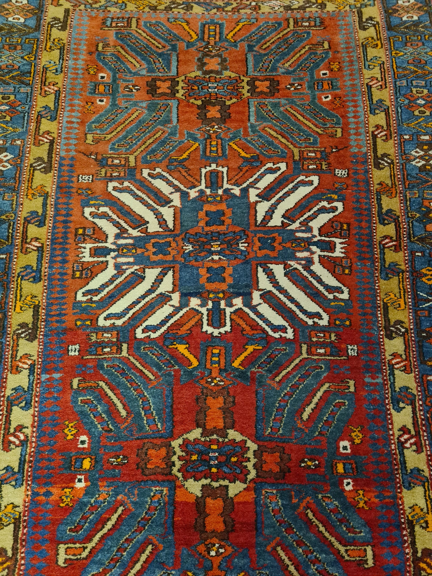 Perserteppich Orientteppich Handgeknüpfter Teppich Heris antik 208x158cm