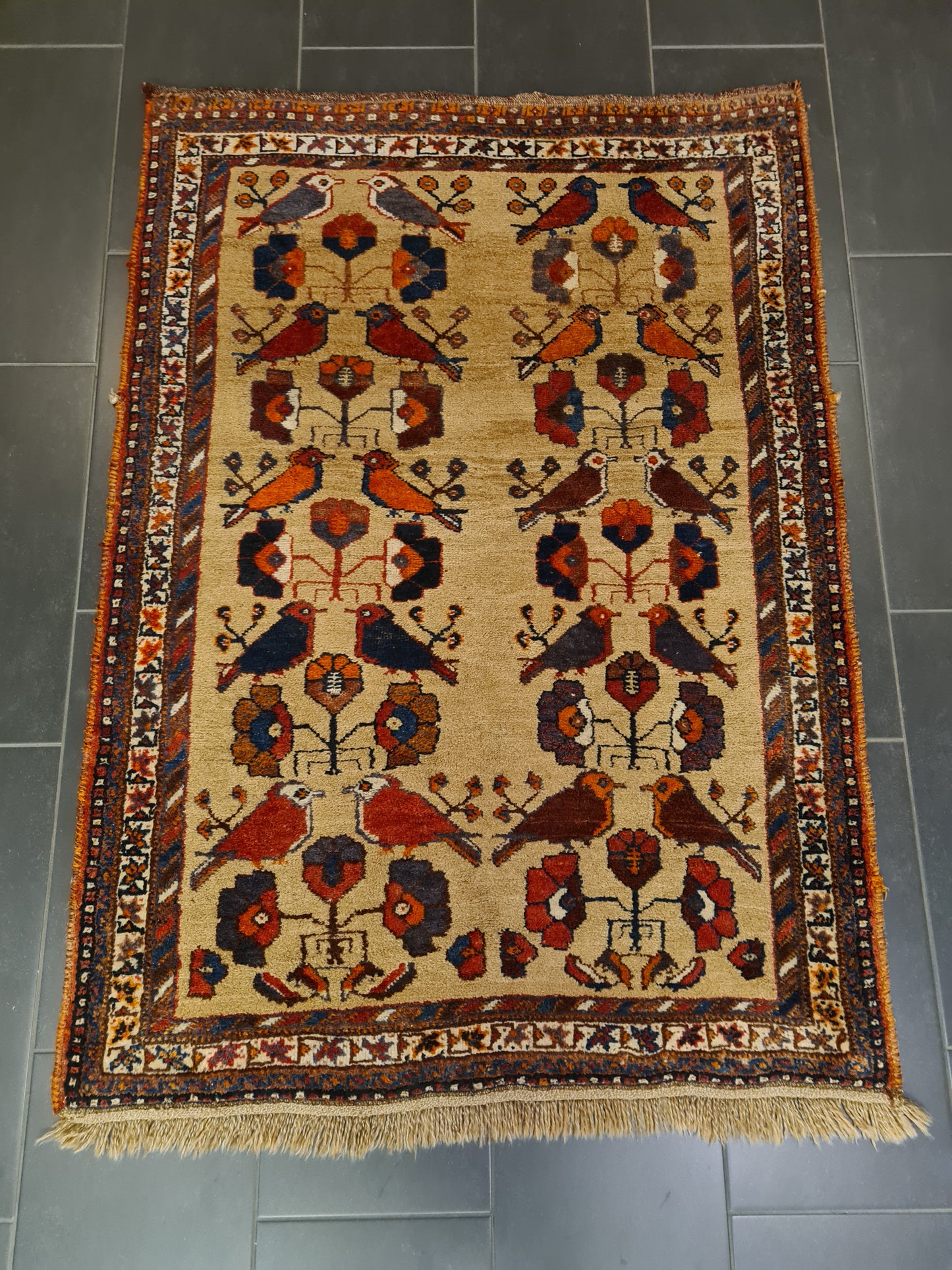 Perserteppich Orientteppich Handgeknüpfter Teppich Shiraz antik 162x112cm