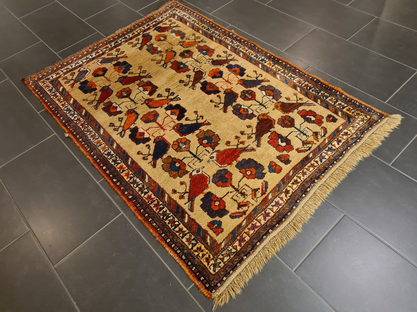 Perserteppich Orientteppich Handgeknüpfter Teppich Shiraz antik 162x112cm