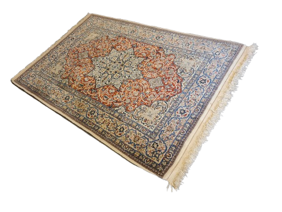 Perserteppich Orientteppich Handgeknüpfter Seiden Teppich Nain 175x115cm