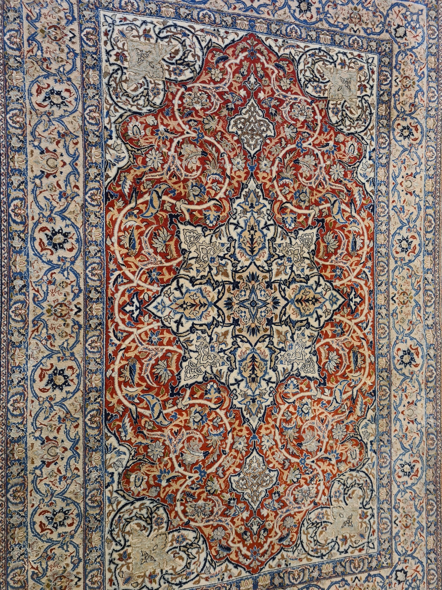 Perserteppich Orientteppich Handgeknüpfter Seiden Teppich Nain 175x115cm