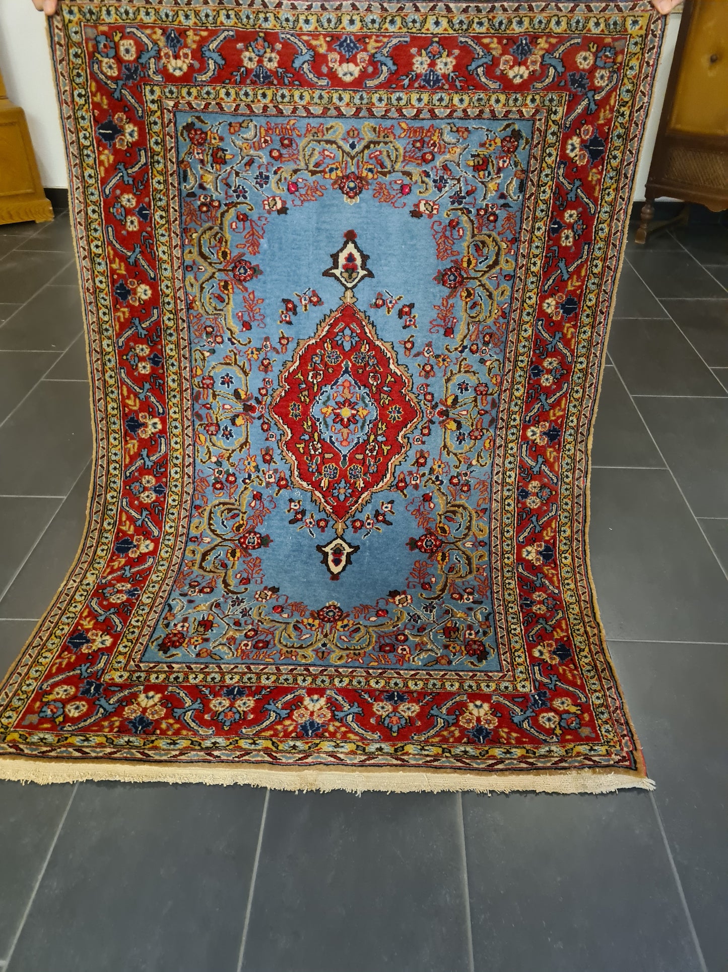 Perserteppich Orientteppich Handgeknüpfter Teppich Ghoum fein 160x110cm