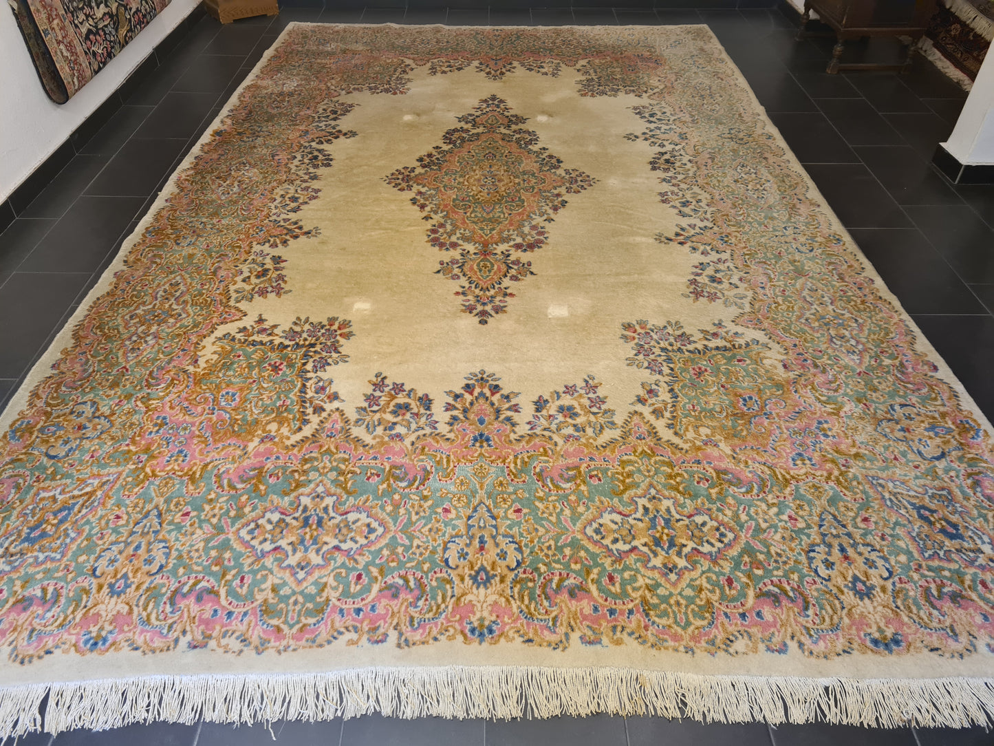 Perserteppich Orientteppich Handgeknüpfter Teppich Kirman Laver 467X330cm