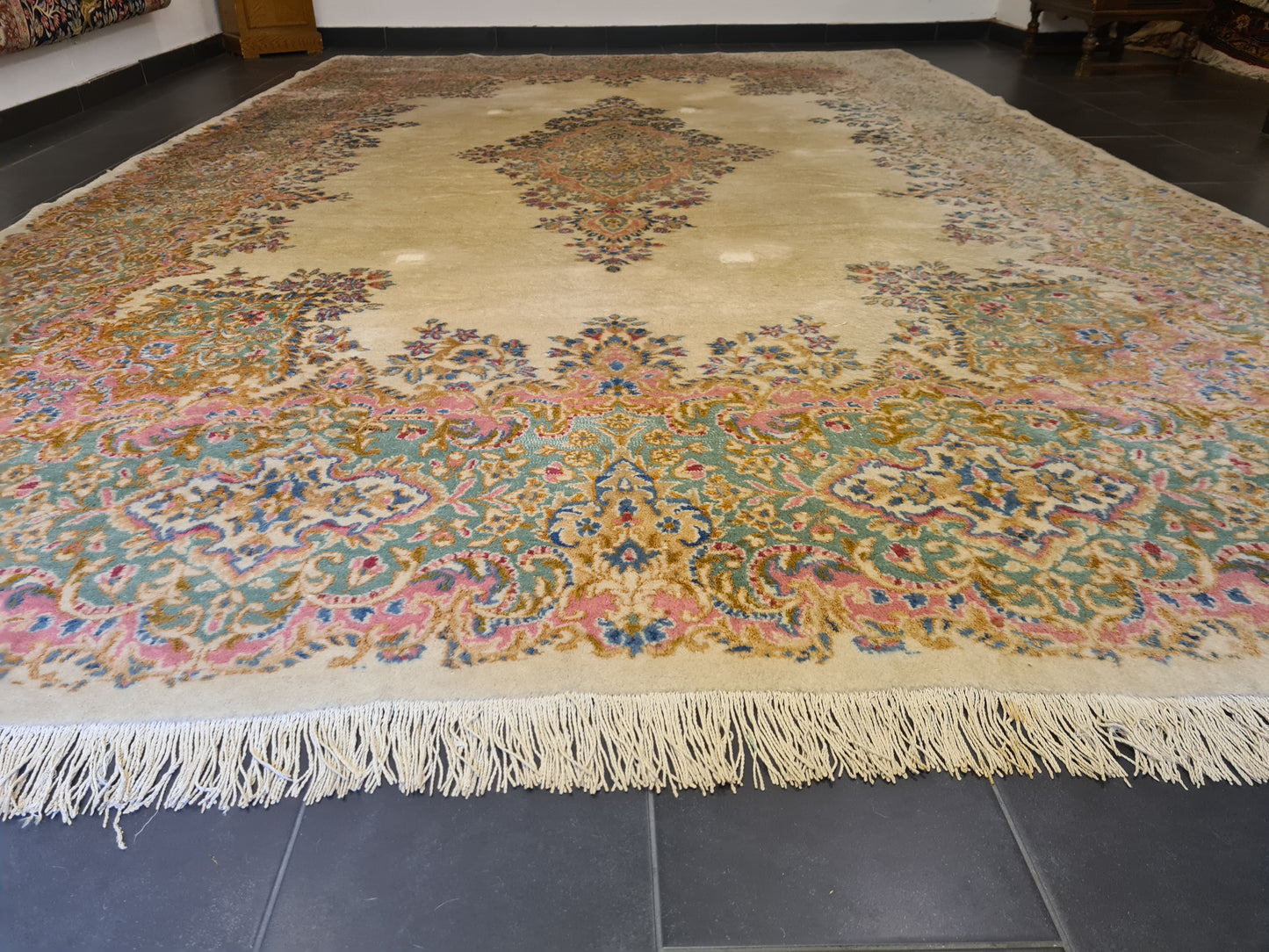 Perserteppich Orientteppich Handgeknüpfter Teppich Kirman Laver 467X330cm