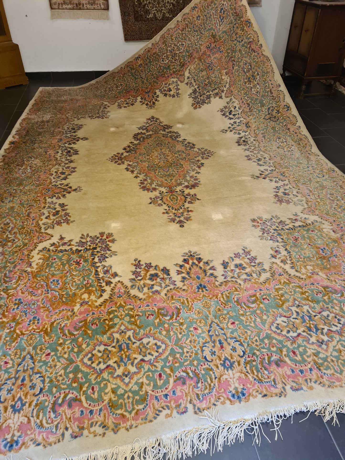 Perserteppich Orientteppich Handgeknüpfter Teppich Kirman Laver 467X330cm