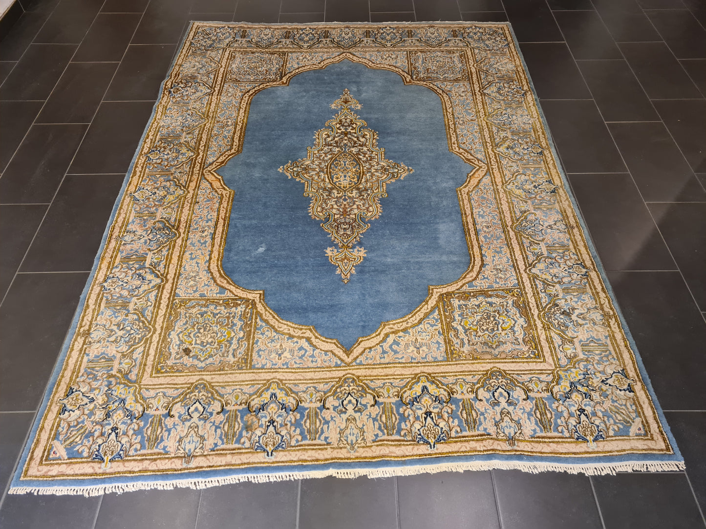 Perserteppich Orientteppich Handgeknüpfter Teppich Kirman Laver 292x211cm