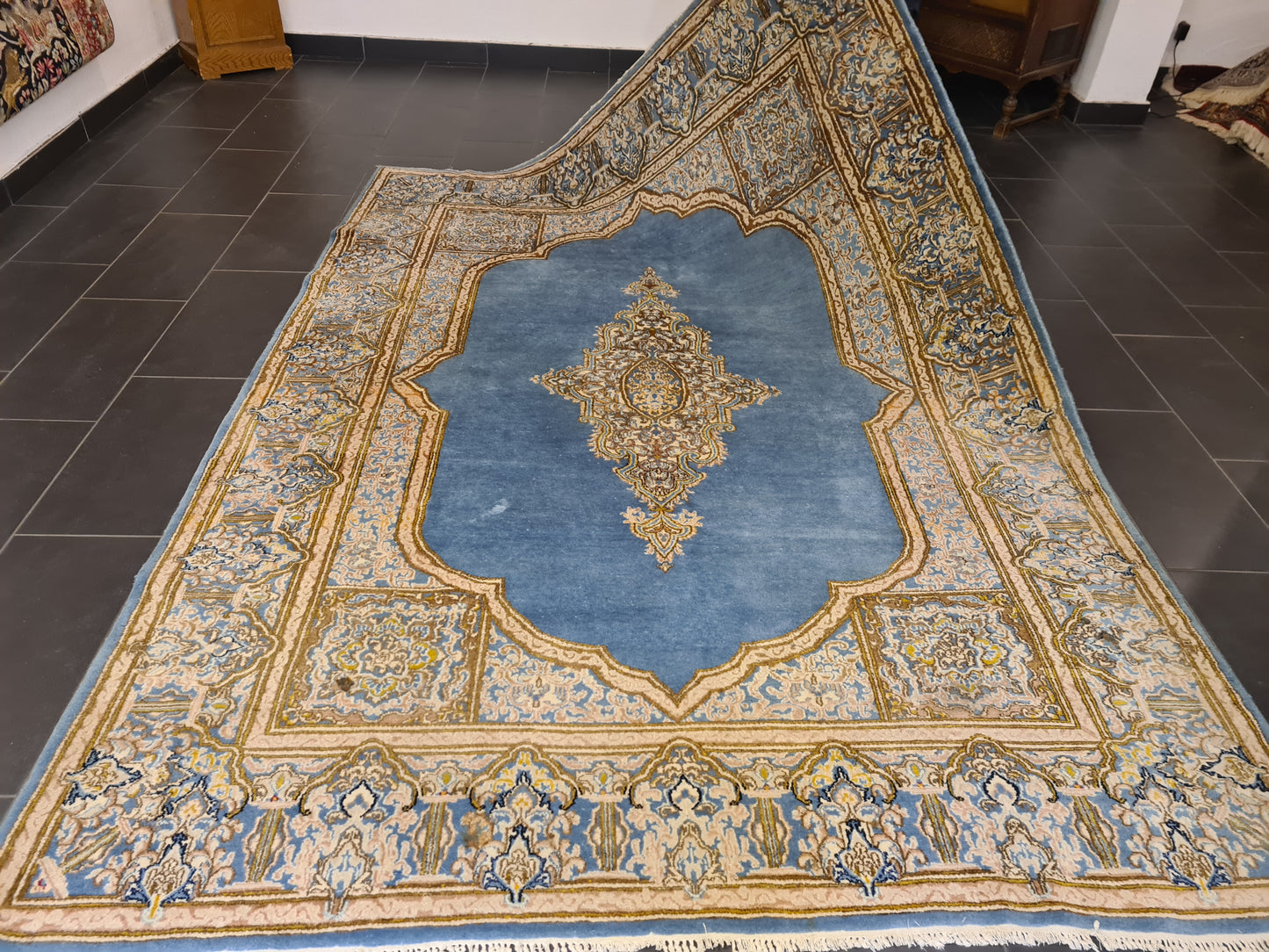 Perserteppich Orientteppich Handgeknüpfter Teppich Kirman Laver 292x211cm