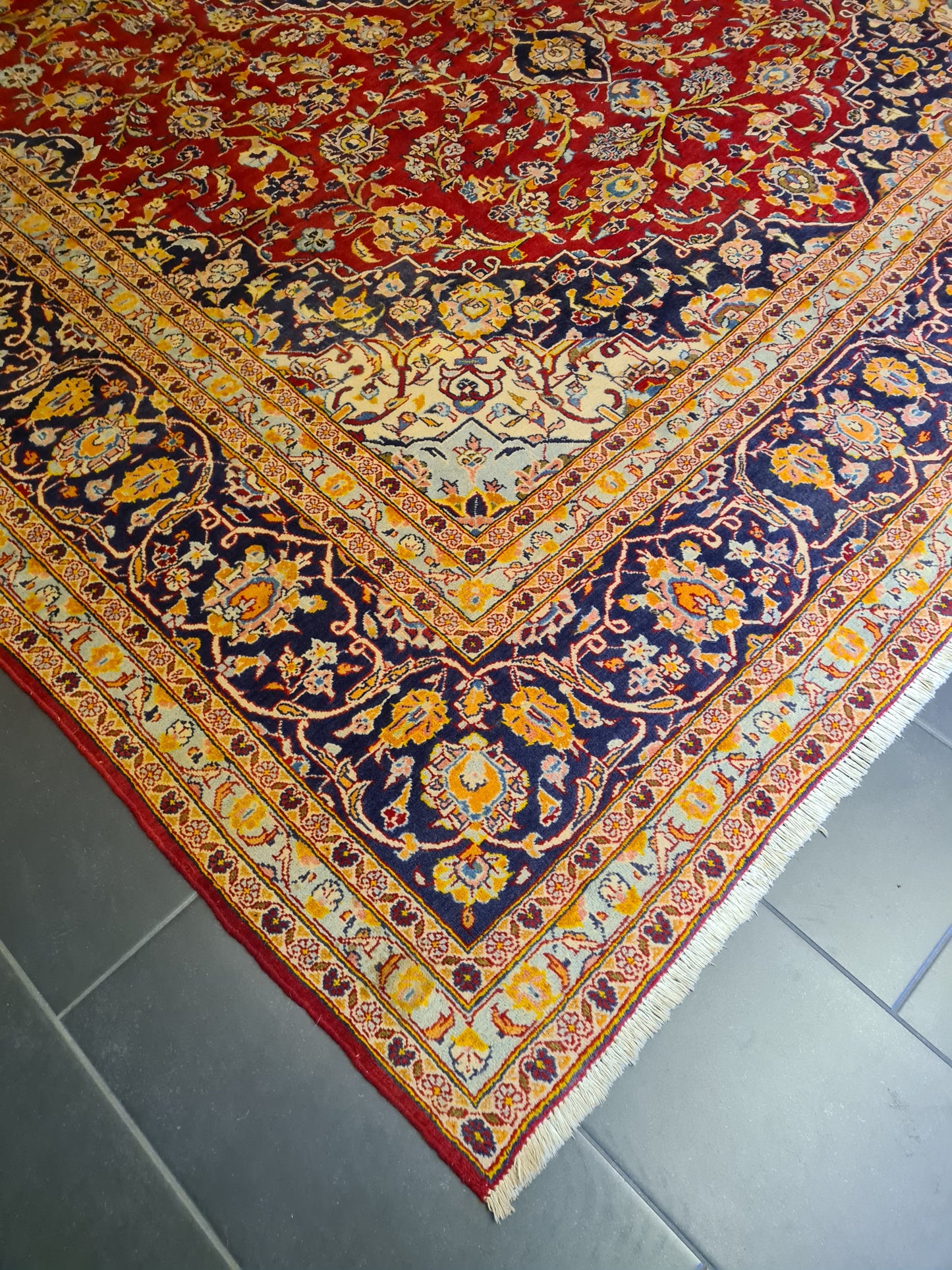 Perserteppich Orientteppich Handgeknüpfter Teppich Keshan Royal 408x294cm