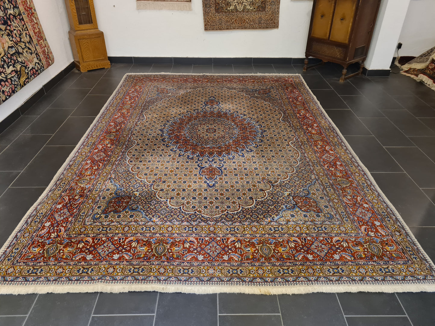 Perserteppich Orientteppich Handgeknüpfter Teppich Moud fein 344x245cm